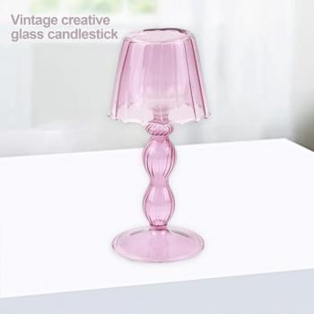 Candelabro Vetro Rosa