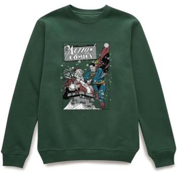 DC Comics Originals Superman Action Comics Green Christmas Jumper – Size: XL