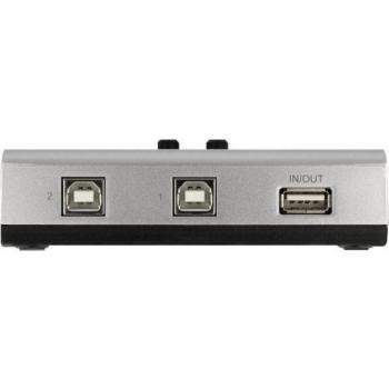 Delock Umschalter USB 2.0 mit 2 x Typ-B Buchse zu 1 x Typ-A Buchse manuell bidirektional (USB B), Dockingstation + USB Hub, Schwarz, Silber