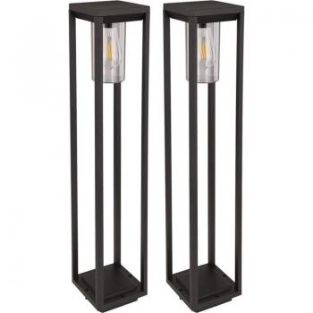 Luce di Giardino Terreno LxLxA Alluminio Nero