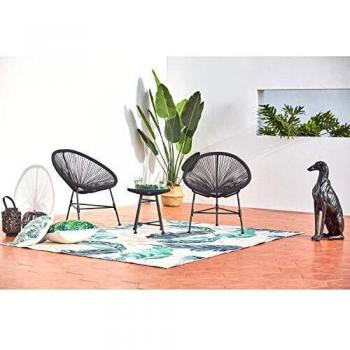 Poltrone a forma di uovo con tavolino grigio Acapulco