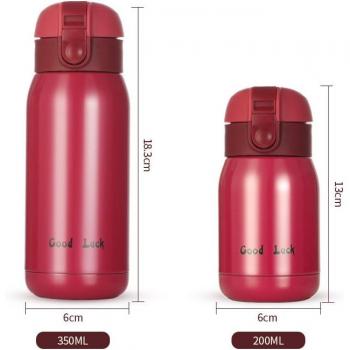 Botella de acero inoxidable con dibujos animados, 200ml/360ml