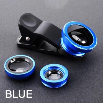 Kit de lentes con clip para teléfono: ojo de pez, gran angular y macro