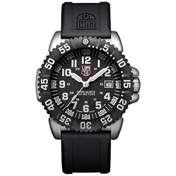 Reloj de acero Luminox Navy SEAL XS 3151.NV, modelo Colormark, con banda de plástico negro
