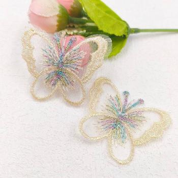 40Pcs 5*4CM Mesh Butterfly Patches for DIY Kids' Headwear