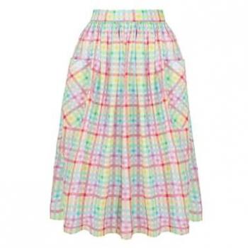 Classic 50’s Pastel Rainbow Midi Skirt – Women's Size 3XL