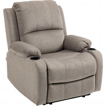 HOMCOM Recliner Armchair with Leg Rest and Cup Holder