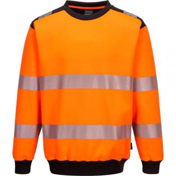 Sweat Haute-Visibilité Portwest Col Rond Orange/Noir L
