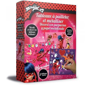 Tableau à paillettes et dorures Miraculous Ladybug