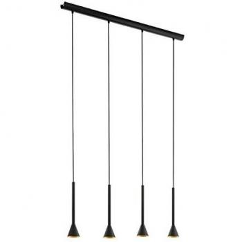 Lampada EGLO Cortaderas sospensione Acciaio Nero 4 luci