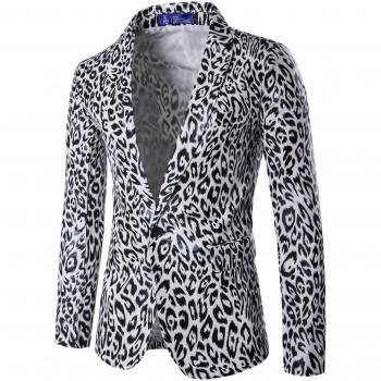 Leopard Pattern Men's Party Jacket