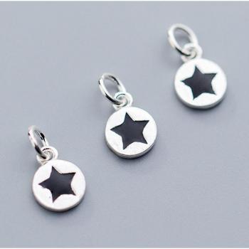 Breloques artisanales en argent 925, médaillon étoile 8mm pour création de bijoux