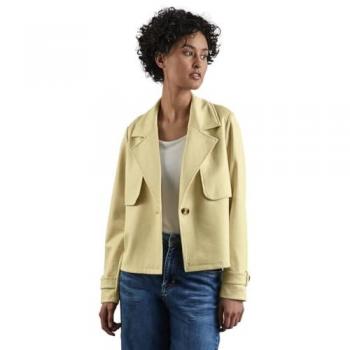 Street One Femme Veste courte en similicuir jaune, taille 36