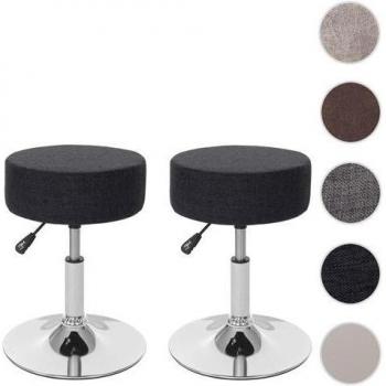 Taburetes HWC-C22 Para Belleza, Asiento Textil Gris Oscuro
