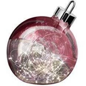 Sompex LED Dekoleuchte Ornament | Große Weihnachtskugel mit Beleuchtung | Dekoelement Fußboden, Farbe:rot, Durchmesser:Ø 25 cm