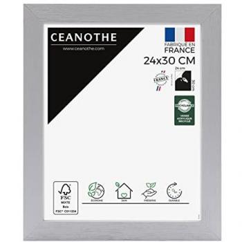 Cadre photo Gris 24×30 cm – Bois reconstitué FSC, verre acrylique recyclable, incassable – Made in France