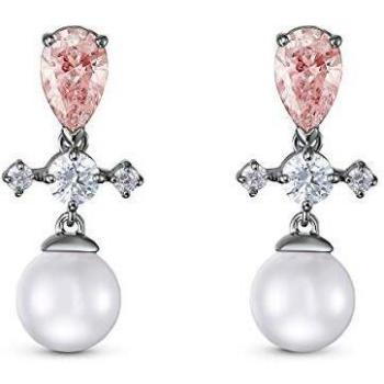 Swarovski Perfection Pendientes Rosados en Rodio