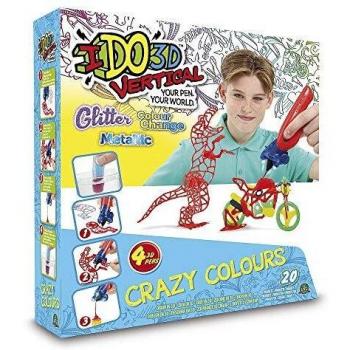 Pack de 4 Bolígrafos IDO 3D Vertical con Tinta Colorida