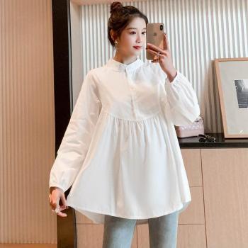 Vêtements pour femmes enceintes, chemisier en coton blanc, grande taille, printemps 503
