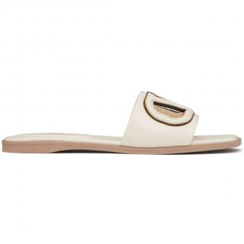Vlogo Signature Slip‑On Sandals – Ivory (Size 8 US)