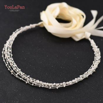 TOPQUEEN SH28-S Brautgürtel mit feinen Perlen – Elegante Hochzeitsschärpe