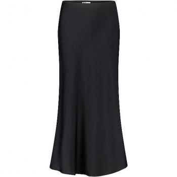 VERA MONT Satinmaxirock wadenlang schwarz Gr. 34