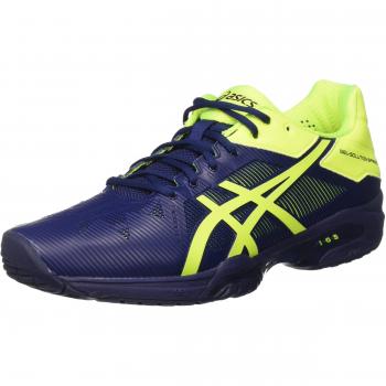 ASICS Herren Gel-Solution Speed 3 Tennisschuhe, Blau/Safety Gelb