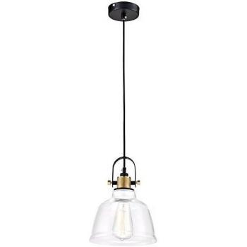 E27-Exkl. 40W Pendellampe für Loft‑Stil – Schwarz/Glas