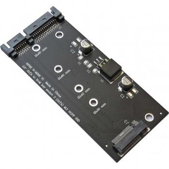 Tarjeta Conversión M.2 NGFF SATA 2.5” con Llave B y Soporte 2230‑2280