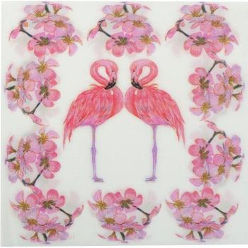 Papier absorbant déco flamant rose 33x33 cm, ensemble de 20