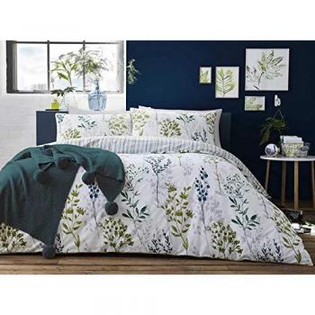 180TC Meadow Grass Cotton Percale Duvet Cover Set, Green, for Double Bed