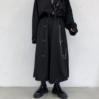 Gothic Punk Loose Fit Wide-Leg Pants for Men