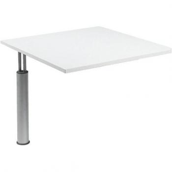 Plaque de raccordement ALICANTE, angle complet, B 800 x D 800 mm, avec pied de support, réglable en hauteur, gris clair