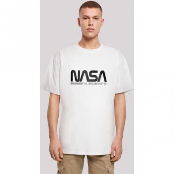 F4NT4STIC “NASA‑Worm” Herren‑Tee S weiß, 100 % Baumwolle, Short‑Sleeve