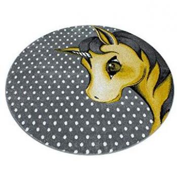 Bright Unicorn Polkadot Round Rug – Bravich Brand – 5 ft Diameter – Children’s Play Surface