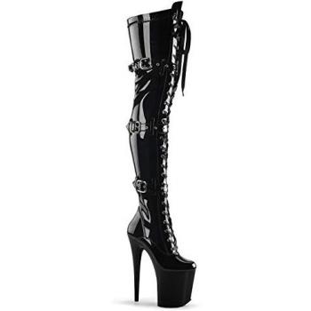 Pleaser FLAM3028/B/M Noir Strass Patiné