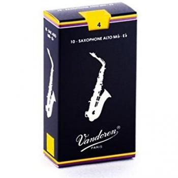 Vandoren SR214 Altsaxophon-Bl   tter, traditionelle St   rke 4, Schachtel mit 10 St   ck