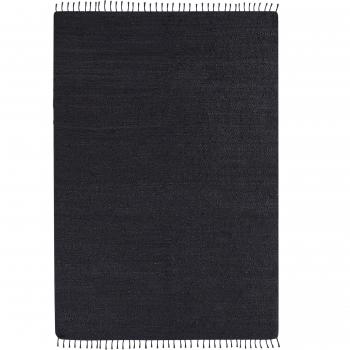 Tapis en Jute et Coton Noir 160 x 230 cm