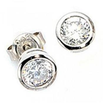 Ohrstecker 2 Zirkonia 925 Sterling Silber rhodiniert
