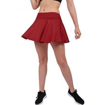 Westkun Jupe Short Plissé Courte Uni Skort Jupe de Tennis Femme XS