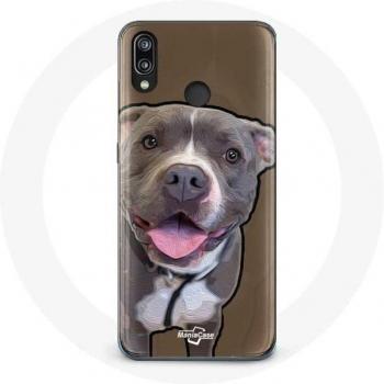 Huawei P20 Lite Case with Pitbull Dog Design White Gray