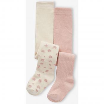 Pack doble de body de canalé con diseño floral VERTBAUDET para bebés, color crudo