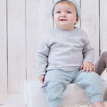 OrganicEra Baby‑Langarm T‑shirt mit Streifen – 100 % bio Baumwolle, weich