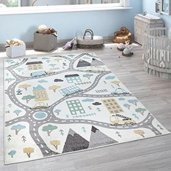 Paco Home Kinderteppich »Nino 885«, rechteckig, 13 mm Höhe, Kurzflor, Straßen-Spiel-Teppich, Kinderzimmer