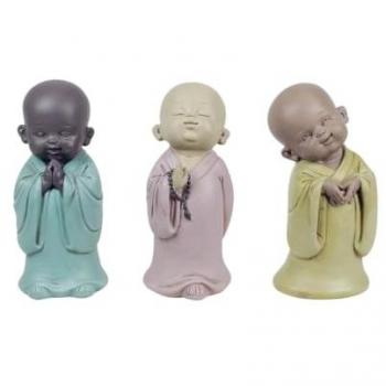 Statue trinaire de Bouddha – SIGRIS 020773 – Multicolore – Résine