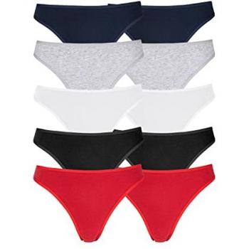 PETITE FLEUR String Unterwäsche Damen, Gr. 40/42, Farben: rot, schwarz, weiß, grau-meliert, navy