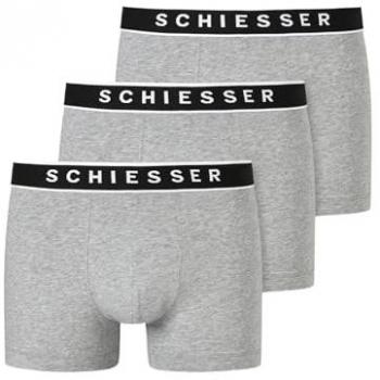Schiesser 3P Bio-Baumwolle Rio Boxer grau, Größe L