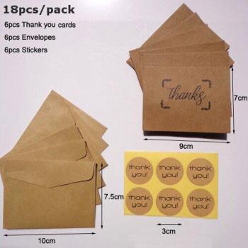Ensemble de cartes de remerciement avec enveloppes et autocollants