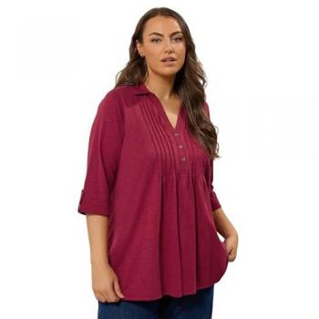 T-shirt Henley avec pintucks Evans