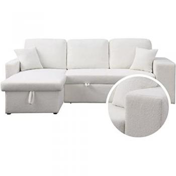 Sofá esquineros tela bouclette convertible/reversible Axel